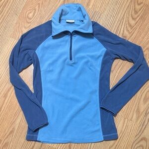 Columbia Light Blue and Navy Fleece Pullover